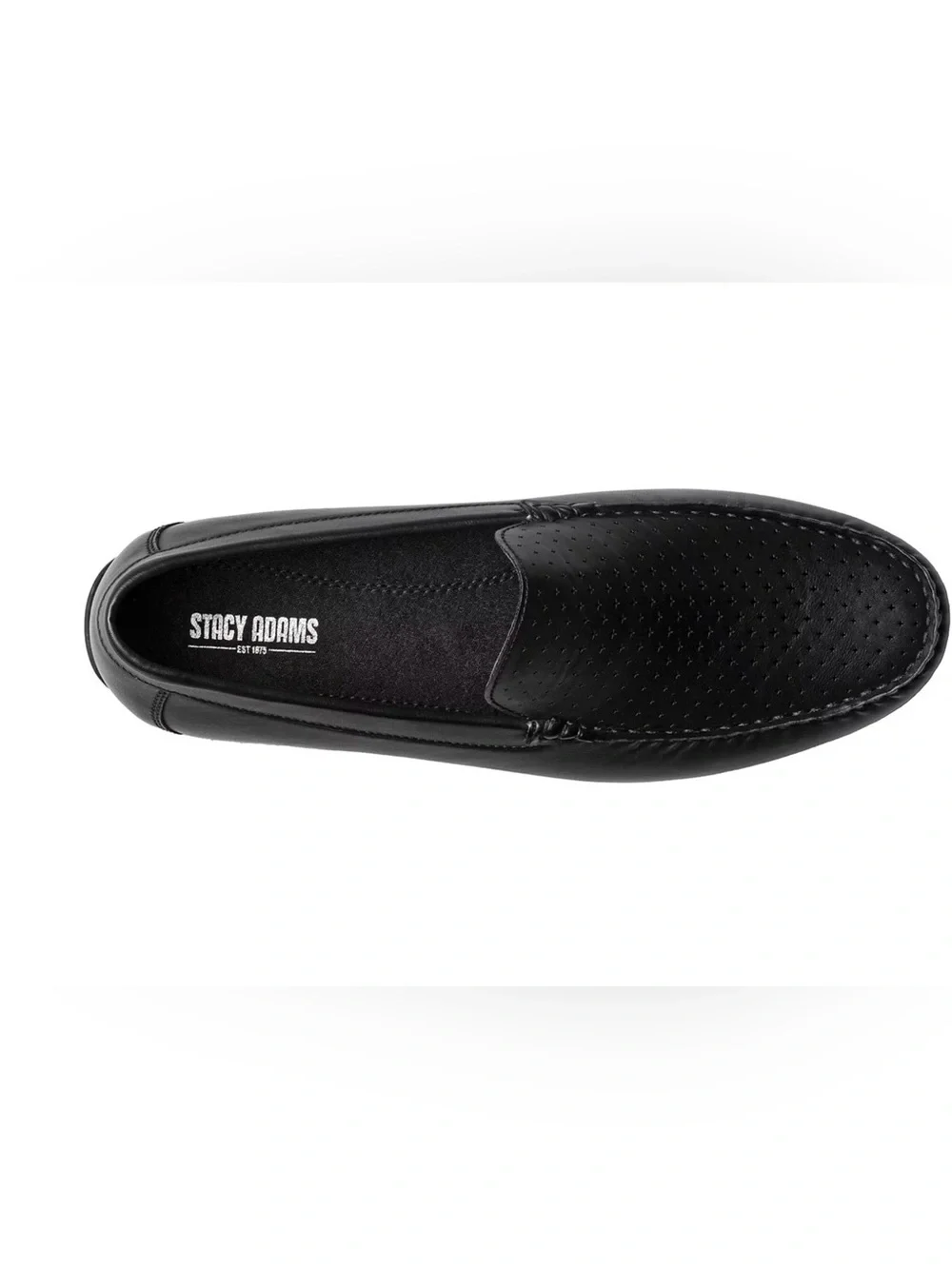 Stacy Adams Black Perforated Slip-On Loafers Size 13